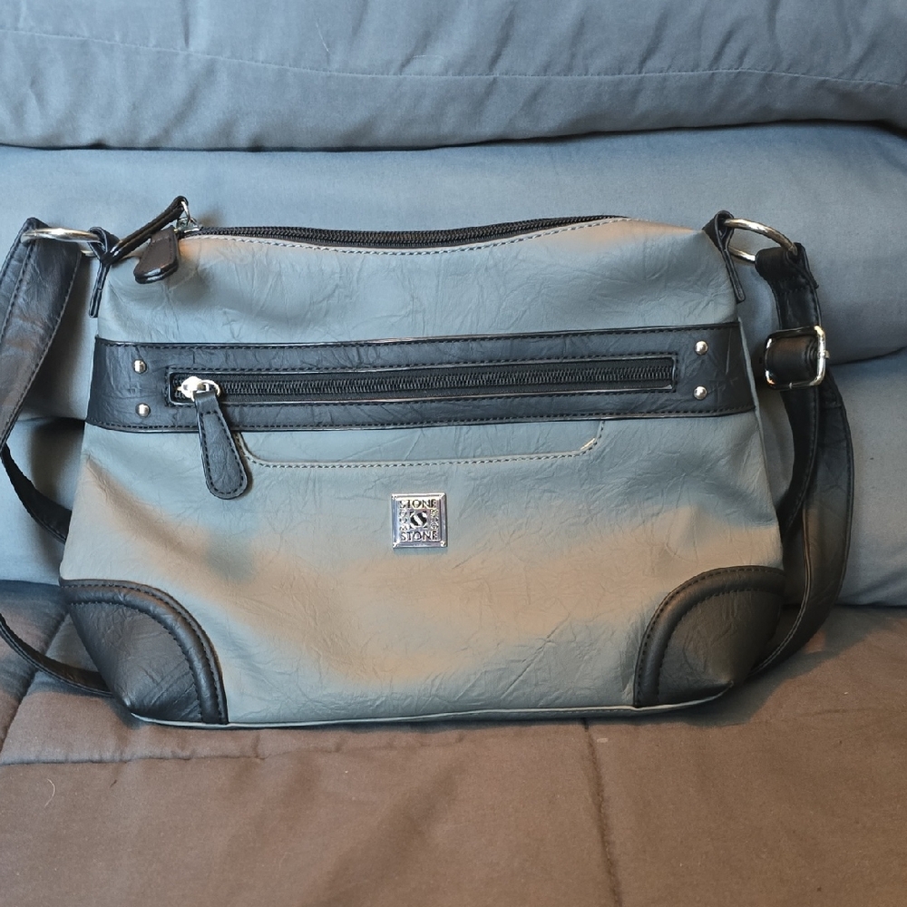 Elegant Gray and Black Crossbody Bag